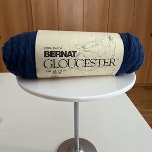 Vintage Bernat Gloucester 100% Cotton Yarn 3.5 oz Navy Blue #5365 Lot FA 145 yds
